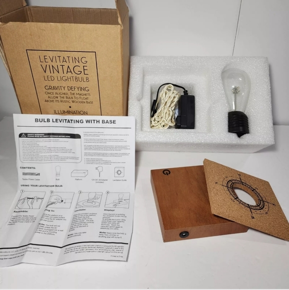 Levitating Vintage Led Lightbulb Floating Light Floats Induction Bulb  EUC W Box - Picture 7 of 12